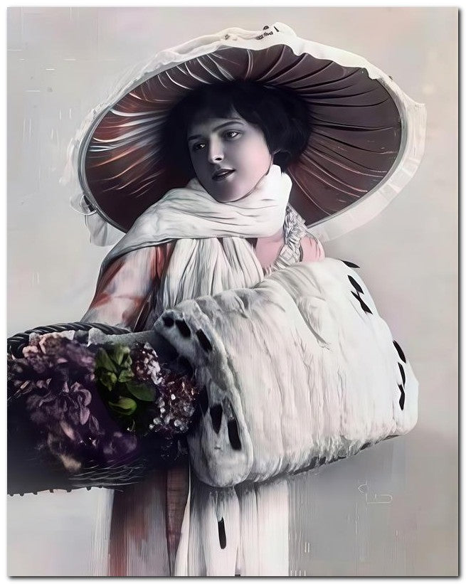 Belle Epoque Fashion 1910 Fur White Muff 001 8x10 Photo Print 23052502134