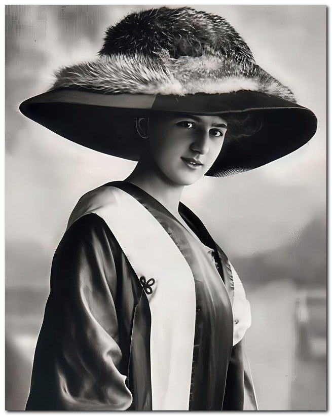 French Belle Epoque Fashion 1910 Furry Hat 8x10 Photo Print 23052502135