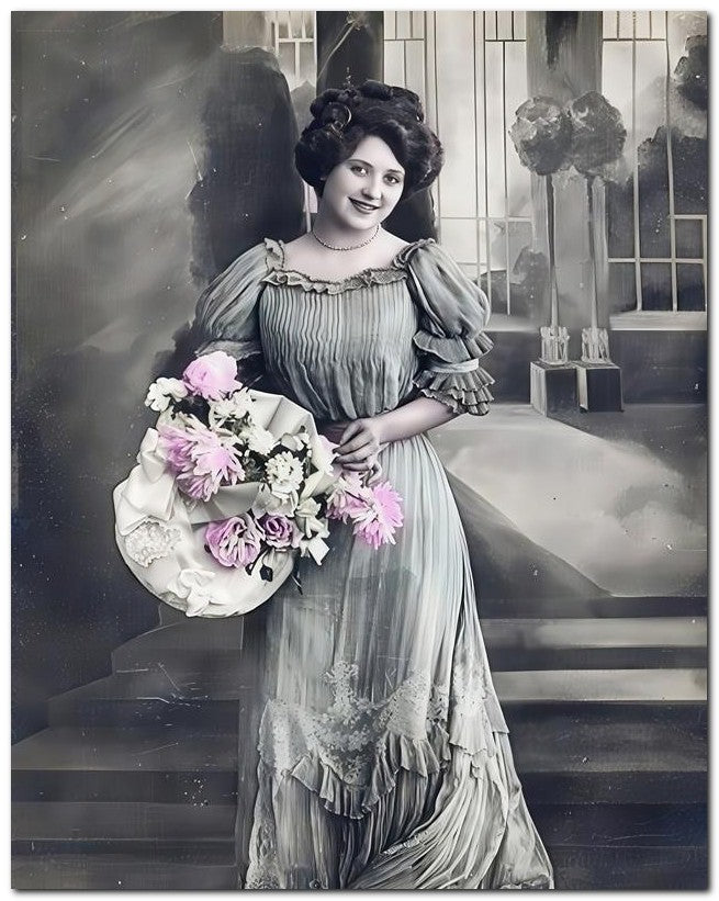 French Belle Epoque Fashion 1910 Green Dress 8x10 Photo Print 23052502152