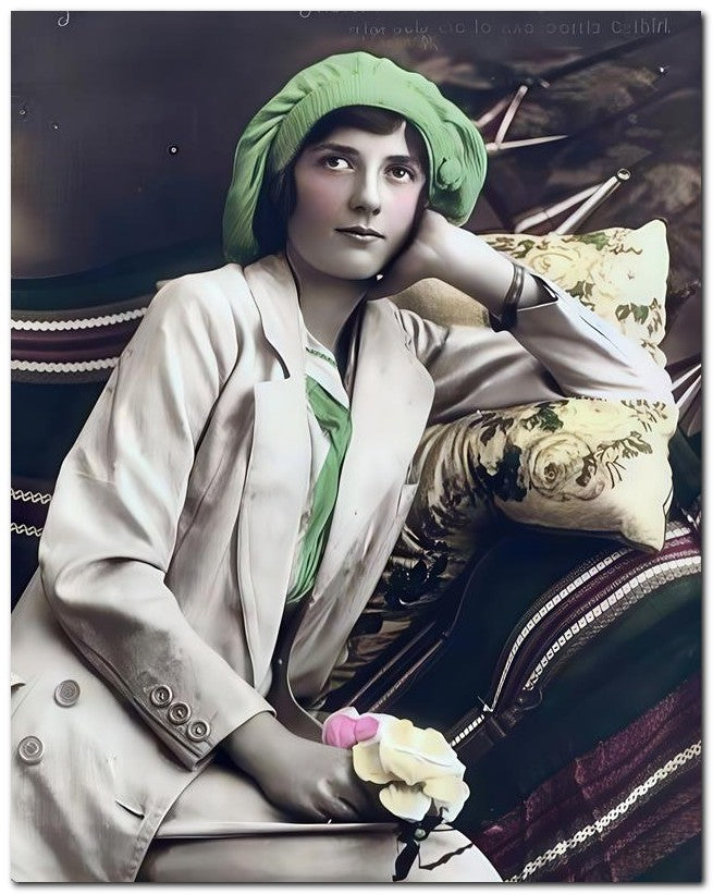 French Belle Epoque Fashion 1910 Green Hat Coat 8x10 Photo Print 23052502153