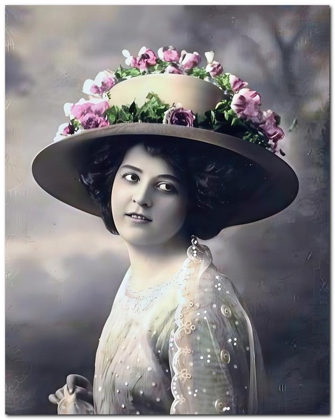 French Belle Epoque Fashion 1910 Hat Roses_1 8x10 Photo Print 23052502180
