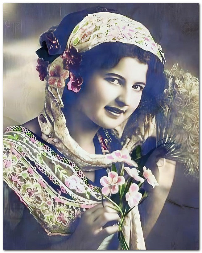 French Belle Epoque Fashion 1910 Her Fan 8x10 Photo Print 23052502191