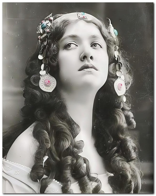 Belle Epoque Fashion 1910 Long Hair Earrings 8x10 Photo Print 23052502314