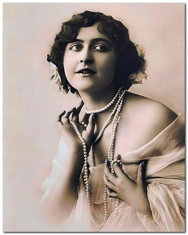 French Belle Epoque Fashion 1910 Long Pearls 4 8x10 Photo Print 23052502316