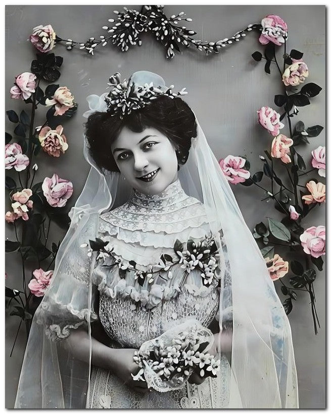 French Belle Epoque Fashion 1910 Lovely Bride 8x10 Photo Print 23052502320