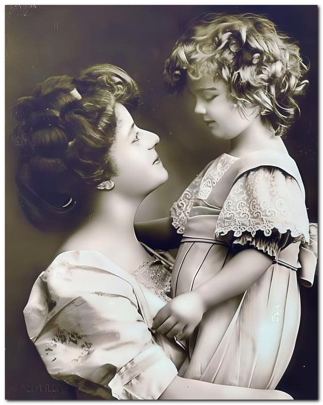 French Belle Epoque Fashion 1910 Mom Child 8x10 Photo Print 23052502344