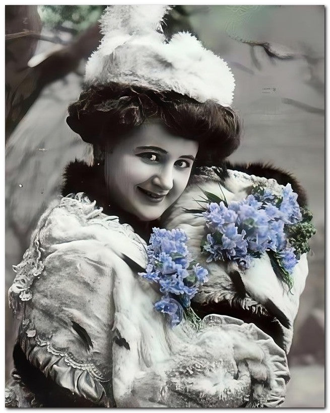 French Belle Epoque Fashion 1910 Muff Lilacs 8x10 Photo Print 23052502361