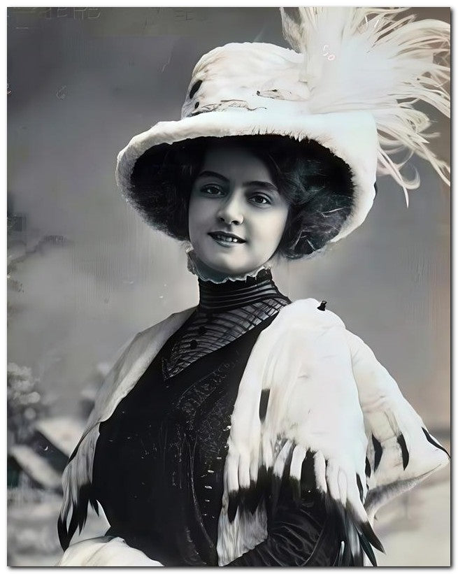 French Belle Epoque Fashion 1910 Muff N Hat 8x10 Photo Print 23052502362