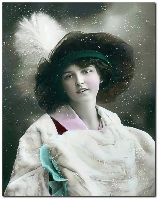 French Belle Epoque Fashion 1910 Muff Snow 8x10 Photo Print 23052502363