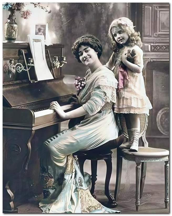 French Belle Epoque Fashion 1910 Piano Stool 8x10 Photo Print 23052502417