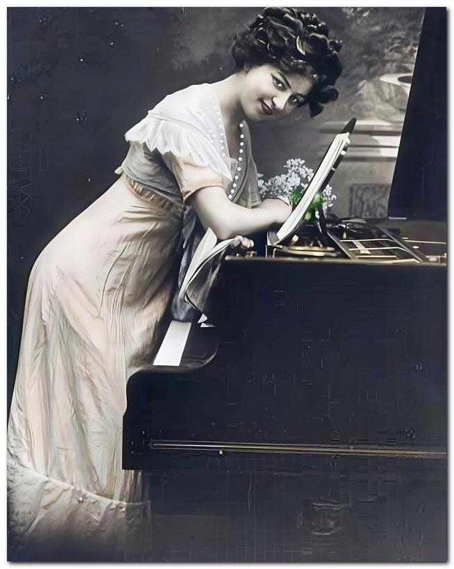 French Belle Epoque Fashion 1910 Piano 8x10 Photo Print 23052502418