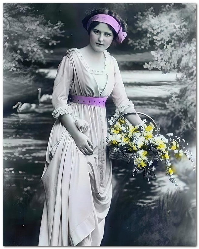Belle Epoque Fashion 1910 Purple Headband 8x10 Photo Print 23052502463