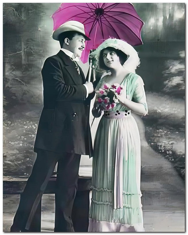 French Belle Epoque Fashion 1910 Purple Parasol 8x10 Photo Print 23052502464