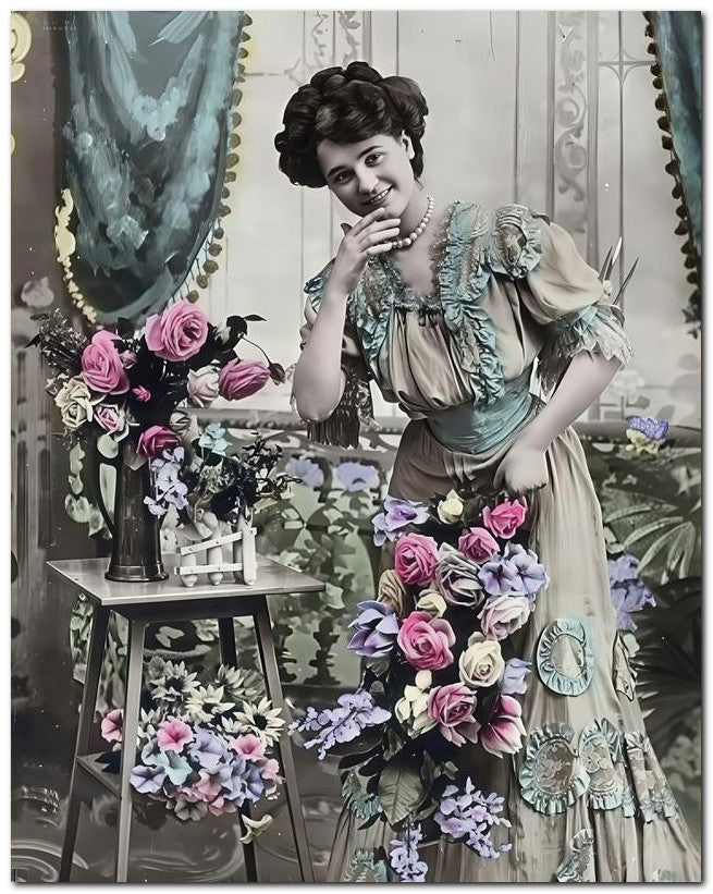 French Belle Epoque Fashion 1910 Rose Parlor 8x10 Photo Print 23052502487