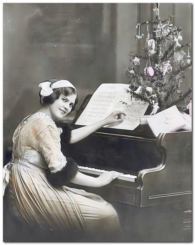 French Belle Epoque Fashion 1910 Roses Piano 8x10 Photo Print 23052502496