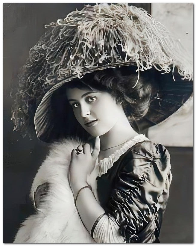 French Belle Epoque Fashion 1910 Silk Fur 8x10 Photo Print 23052502518