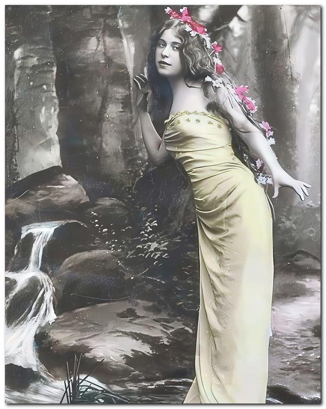 French Belle Epoque Fashion 1910 Stream Roses 8x10 Photo Print 23052502538