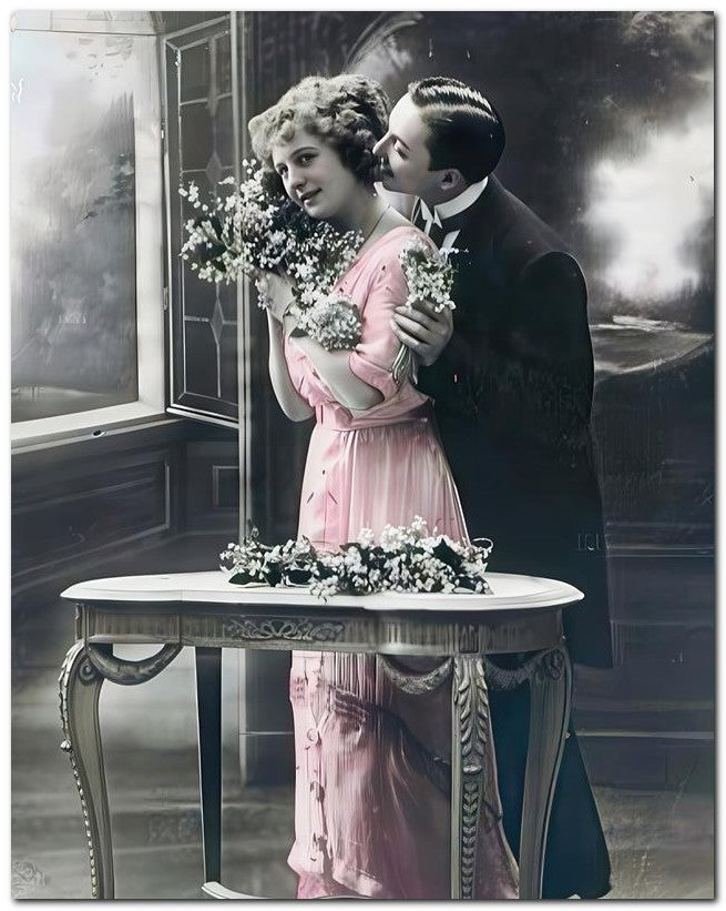 French Belle Epoque Fashion 1910 Table Twosome 8x10 Photo Print 23052502546
