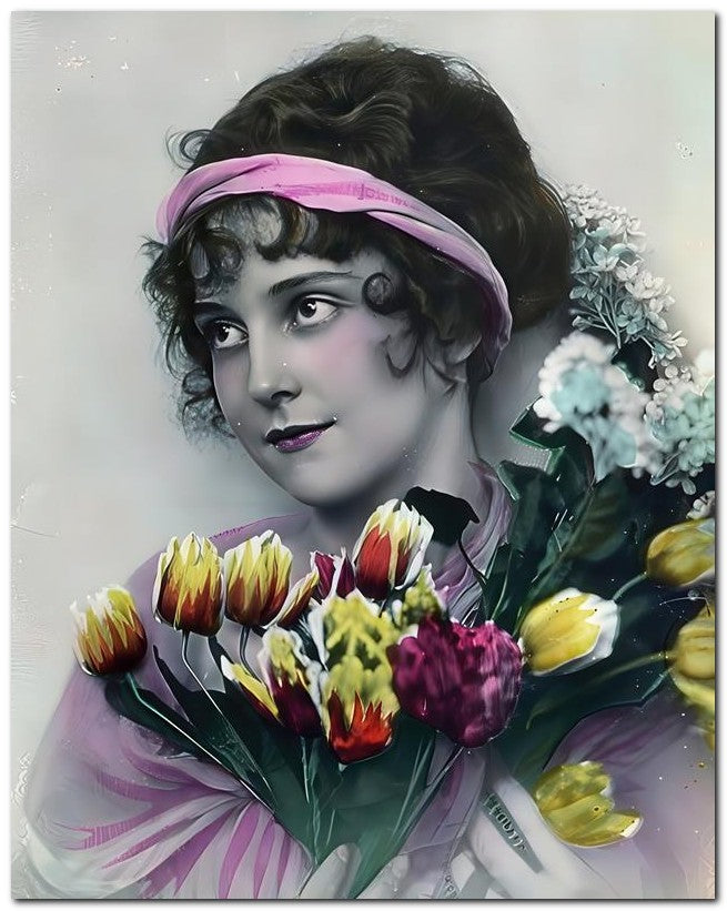 French Belle Epoque Fashion 1910 Tulips 8x10 Photo Print 23052502565