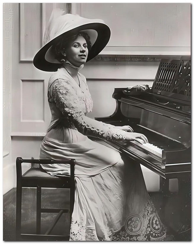 French Belle Epoque Fashion 1910 Upright Piano 8x10 Photo Print 23052502568
