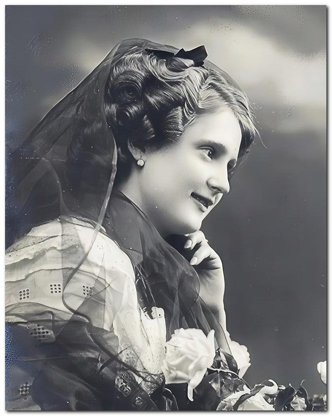 French Belle Epoque Fashion 1910 Veil Roses 8x10 Photo Print 23052502570