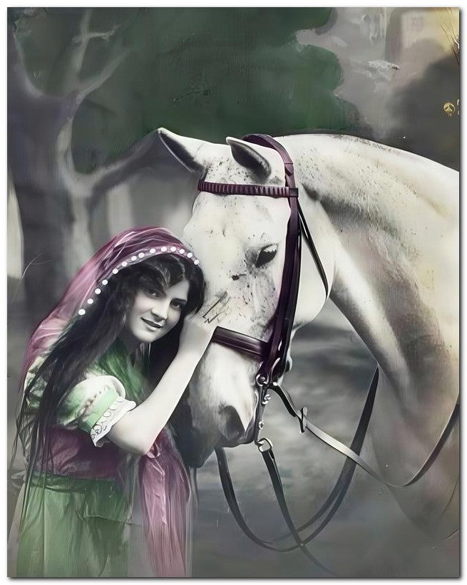 French Belle Epoque Fashion 1910 Veiled Horse 8x10 Photo Print 23052502571