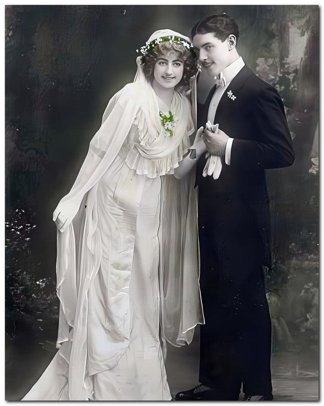 French Belle Epoque Fashion 1910 Wedding Bliss 8x10 Photo Print 23052502583
