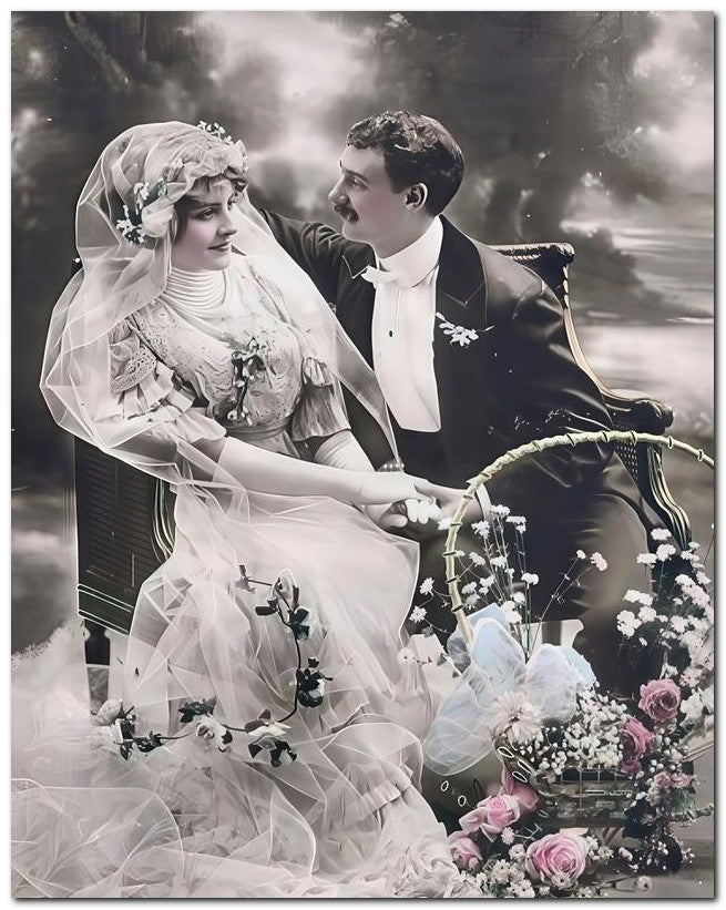 French Belle Epoque Fashion 1910 Wedding Day 8x10 Photo Print 23052502585