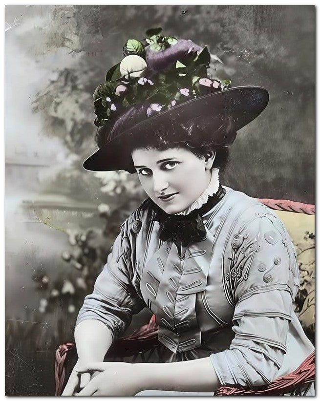 French Belle Epoque Fashion 1910 Wicker Chair 8x10 Photo Print 23052502596