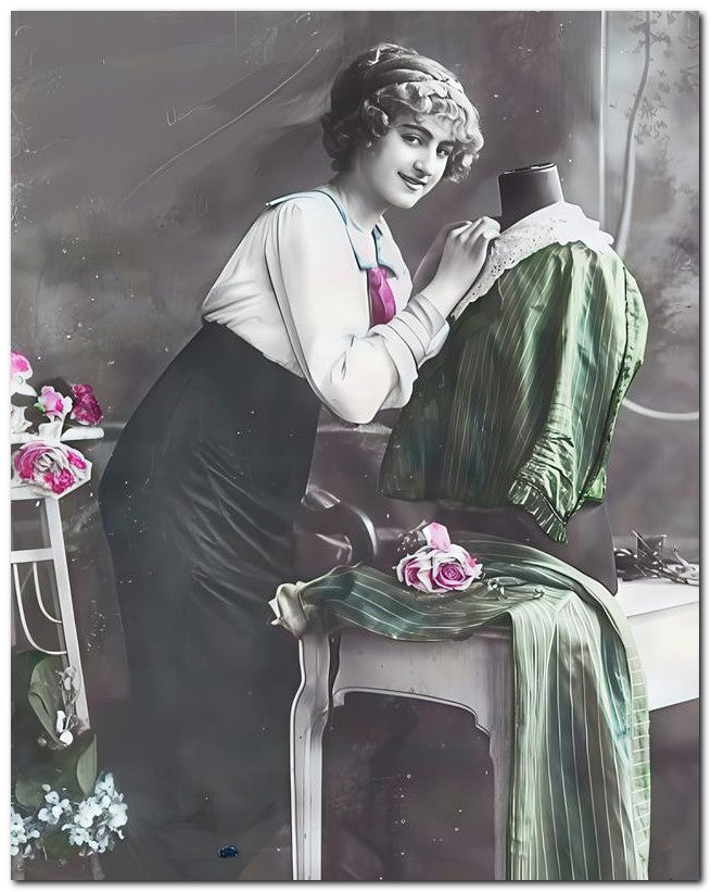 French Belle Epoque Fashion 1910's Sew Pretty 8x10 Photo Print 23052502617