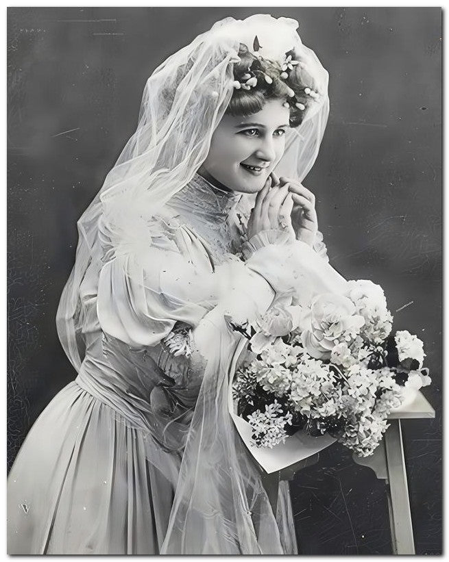 French Belle Epoque Fashion 1910's Smile Bride 8x10 Photo Print 23052502632