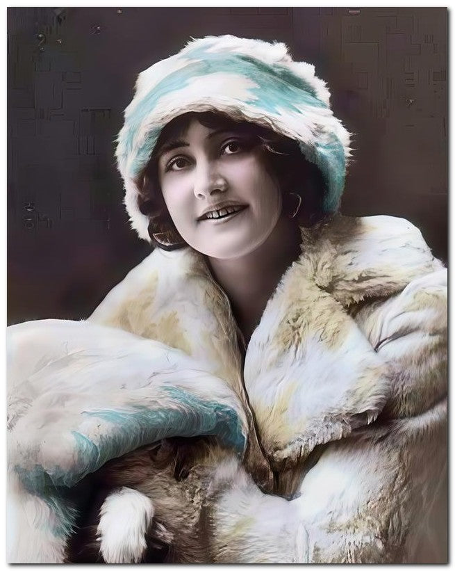 French Belle Epoque Fashion 1910's Stripe Fur 8x10 Photo Print 23052502643