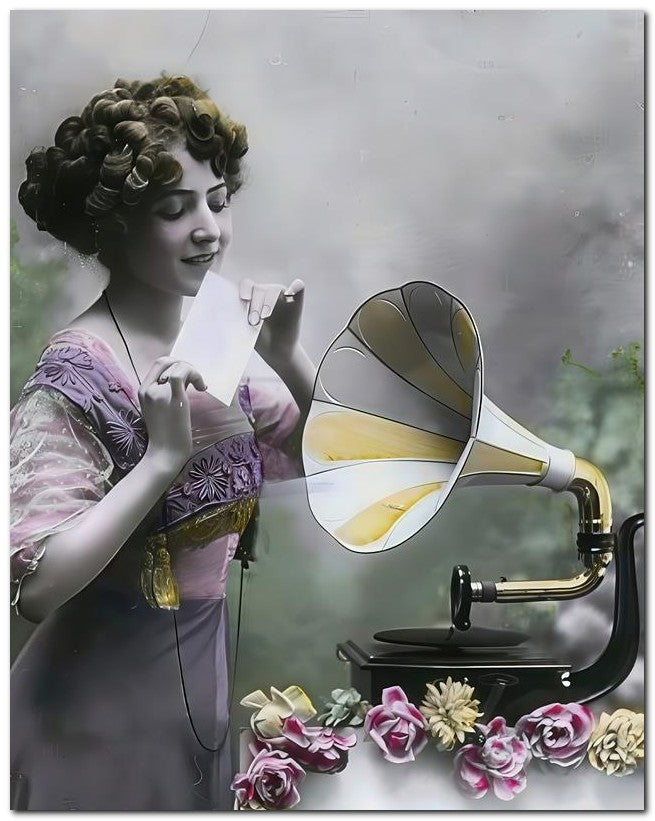French Belle Epoque Fashion 1911 Gramaphone 8x10 Photo Print 23052502678