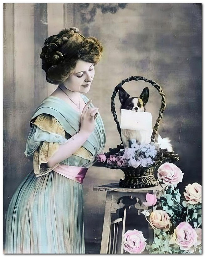 French Belle Epoque Fashion 1911 Lady Dog 8x10 Photo Print 23052502684