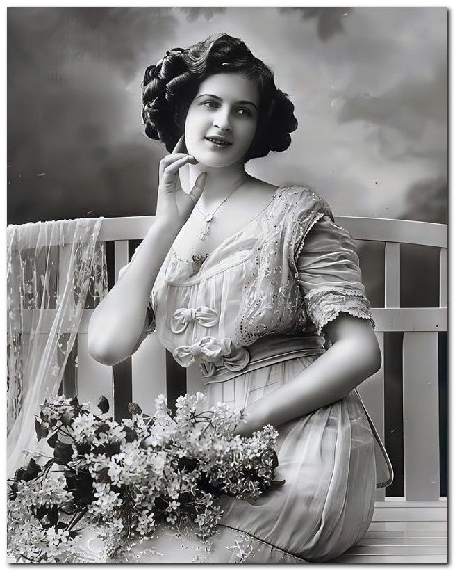 French Belle Epoque Fashion 1912 Bench Lovely 8x10 Photo Print 23052502715