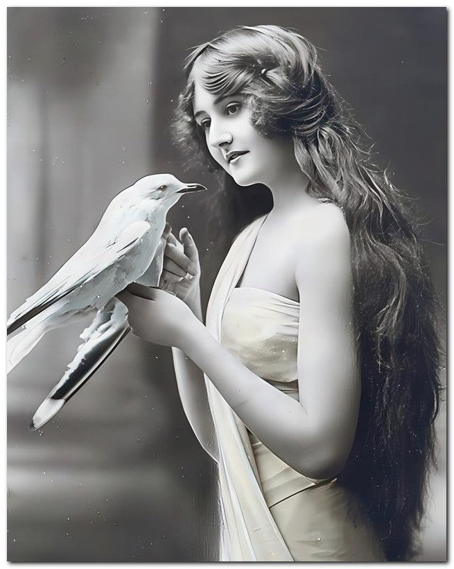 French Belle Epoque Fashion 1912 Bird Lady 8x10 Photo Print 23052502719