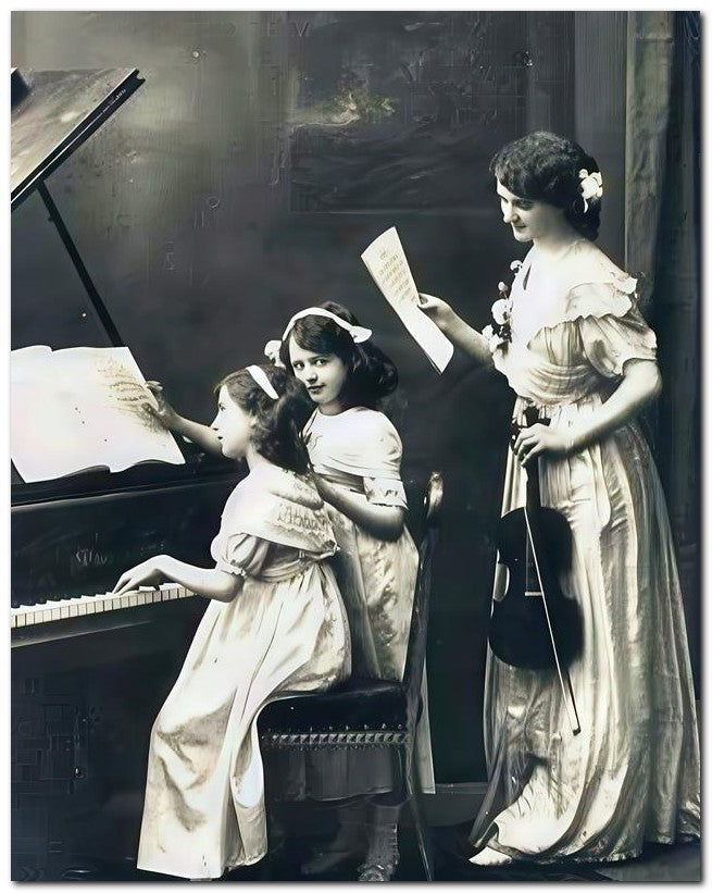 Belle Epoque Fashion 1912 Girls Piano Violin 8x10 Photo Print 23052502728