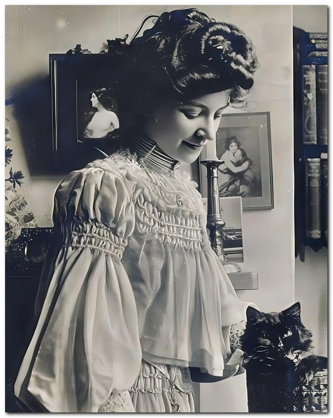 French Belle Epoque Fashion 1912 Lady Cat 8x10 Photo Print 23052502736
