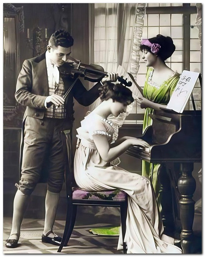 French Belle Epoque Fashion 1912 Piano 3 8x10 Photo Print 23052502744