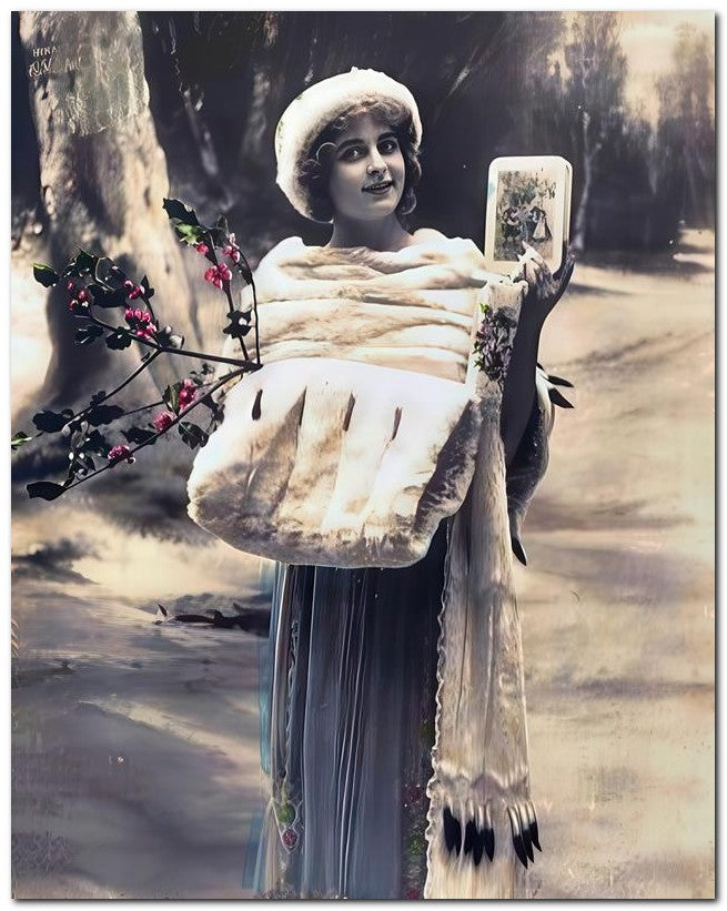 French Belle Epoque Fashion 1912 Snow Time 8x10 Photo Print 23052502758