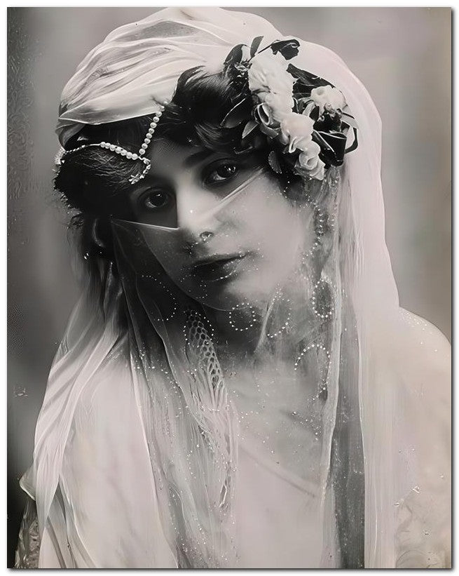 French Belle Epoque Fashion 1912 Veiled Beauty 8x10 Photo Print 23052502762