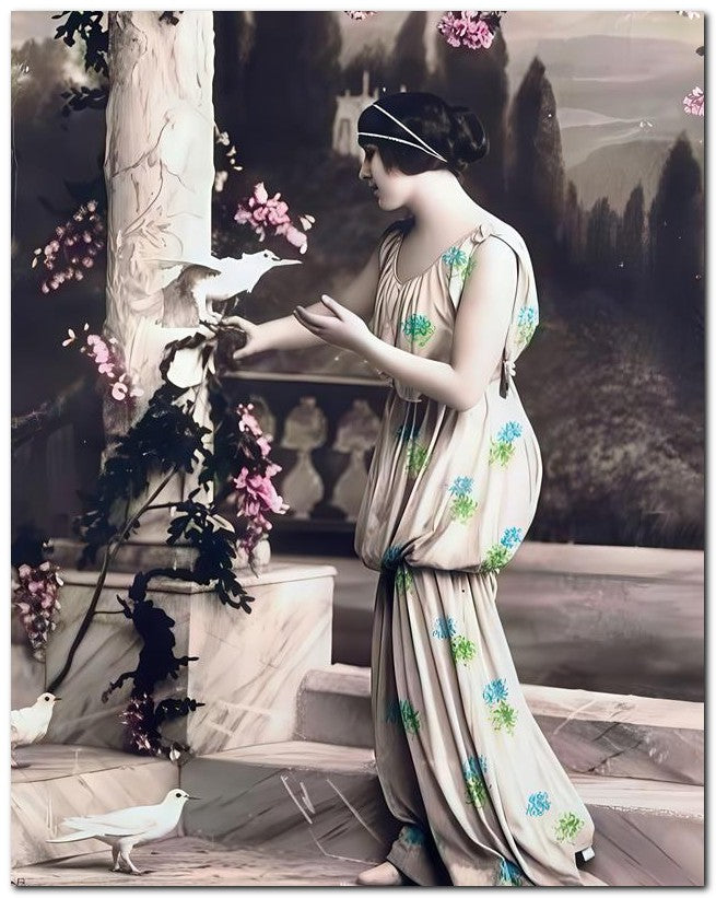 Belle Epoque Fashion 1914 Lady Dove Fleurs 8x10 Photo Print 23052502807