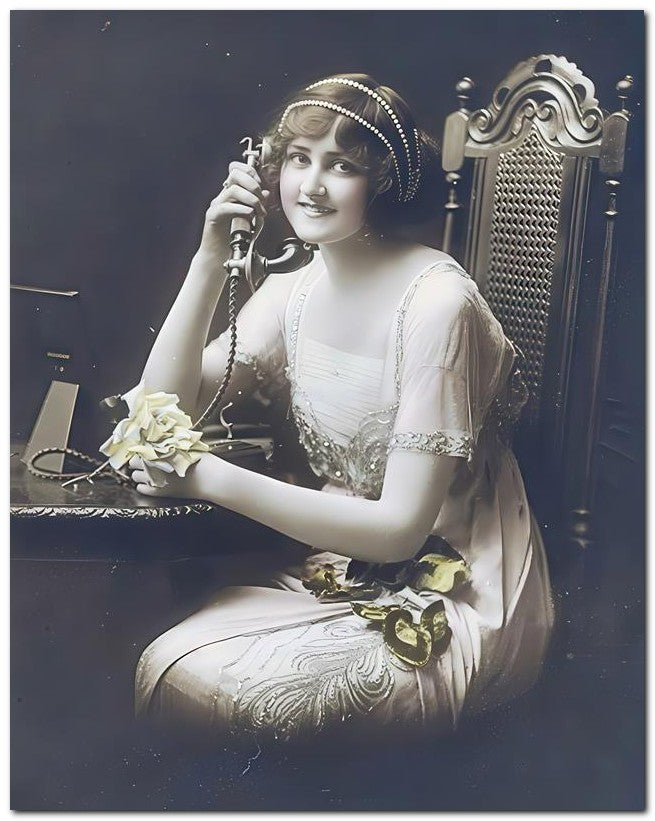 French Belle Epoque Fashion 1914 Phone Cutie 8x10 Photo Print 23052502814