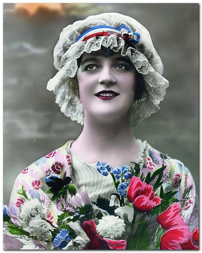 French Belle Epoque Fashion 1914 Red White Blue 8x10 Photo Print 23052502824