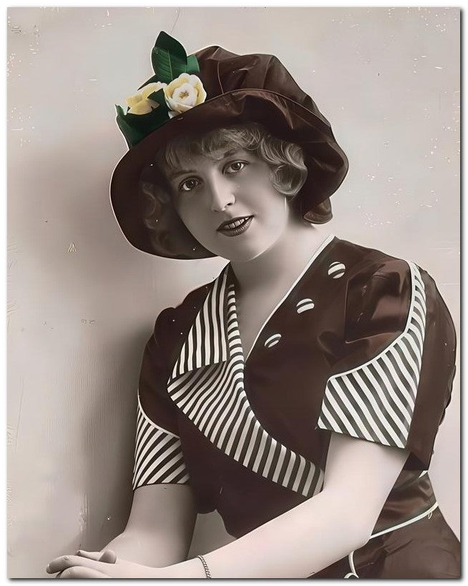 French Belle Epoque Fashion 1914 Stripe Trim 8x10 Photo Print 23052502826