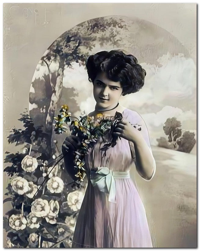 French Belle Epoque Fashion 1914 White Flowers 8x10 Photo Print 23052502831
