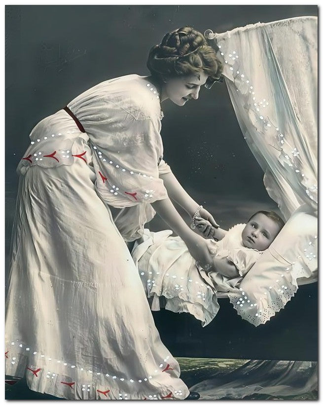 French Belle Epoque Fashion 1915 Mom Baby 8x10 Photo Print 23052502844
