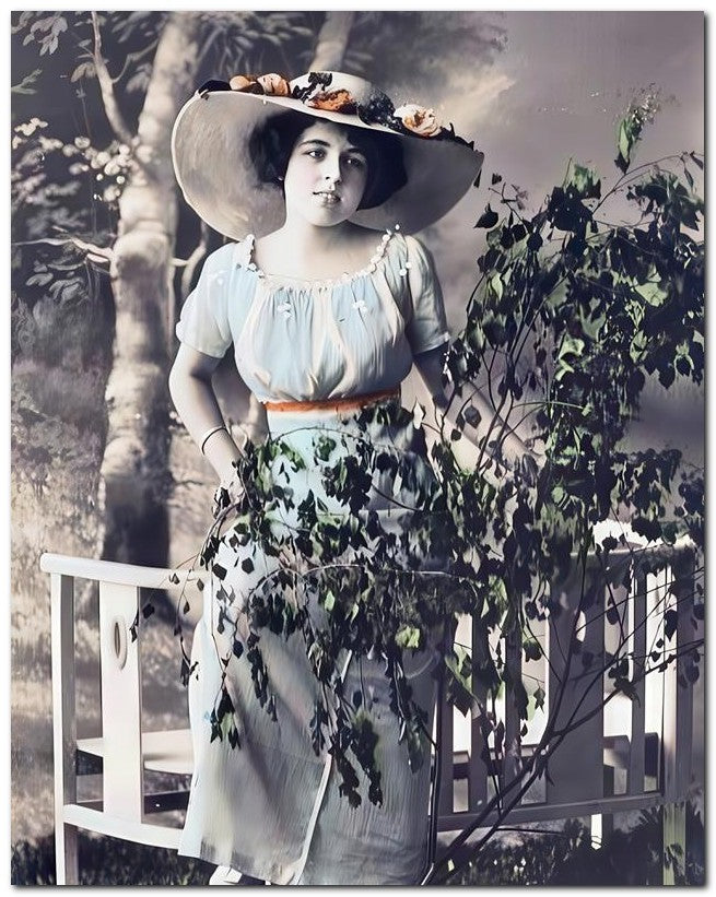 French Belle Epoque Fashion 1916 Flower Garden 8x10 Photo Print 23052502859