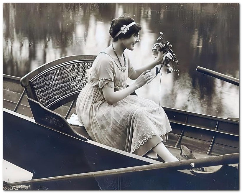 French Belle Epoque Fashion 1918 Boat Ride 8x10 Photo Print 23052502881