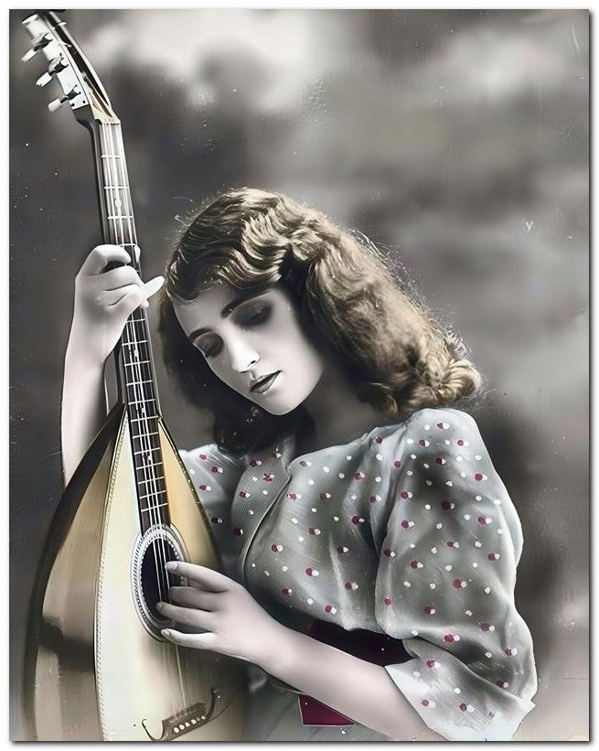 French Belle Epoque Fashion 1918 Guitar Lady 8x10 Photo Print 23052502888